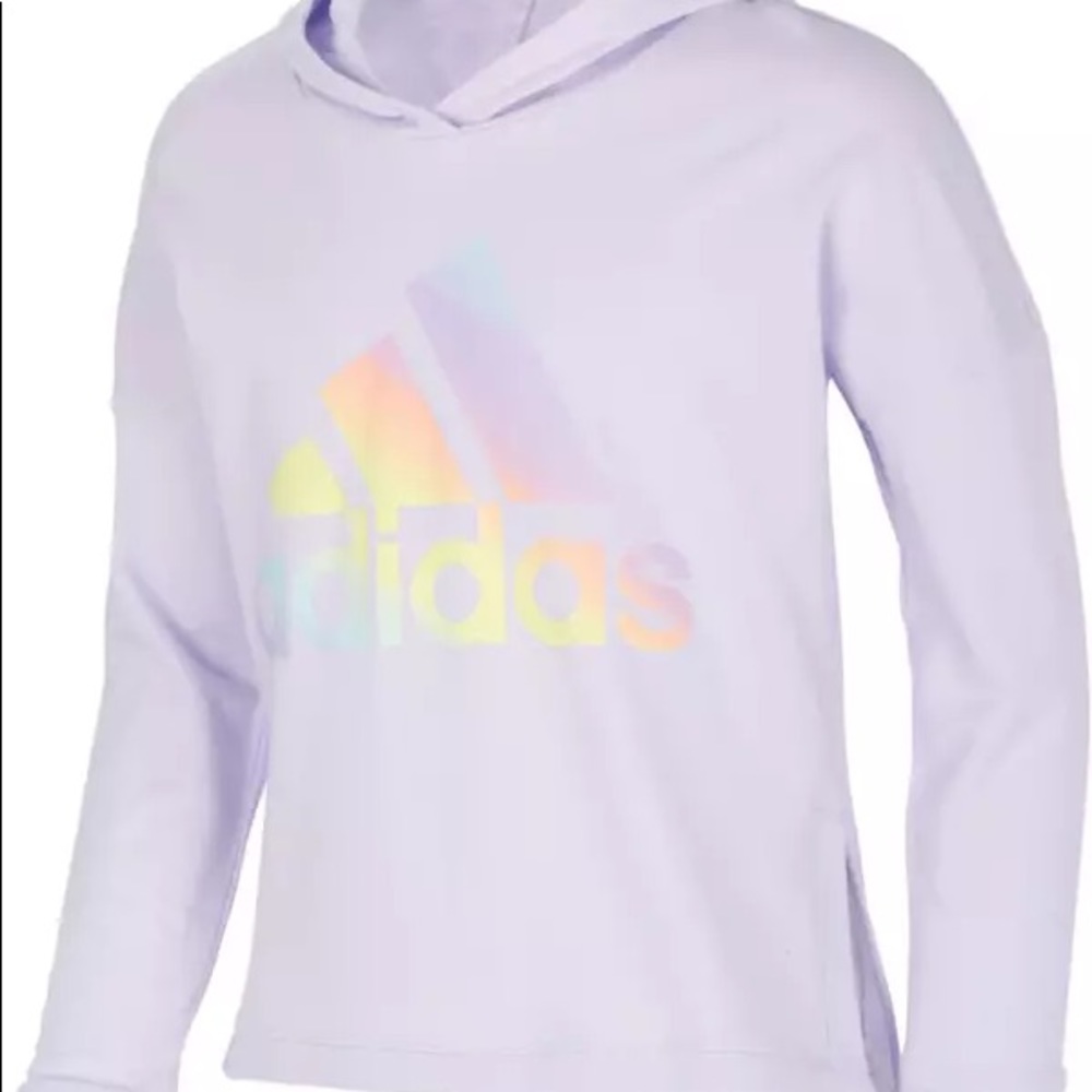 Adidas Girls' French Terry Logo Cotton Hoodie